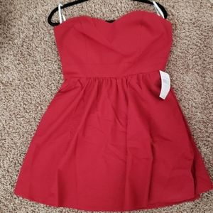Lauren James strapless red dress sz L